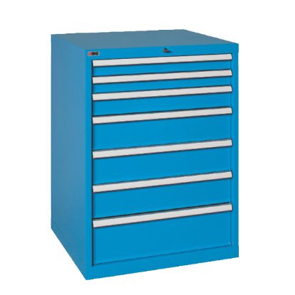 PREDALNIK ZA ORODJE 717xx600x1000mm RAL5015 s sedmimi predali  RX100 71 MG