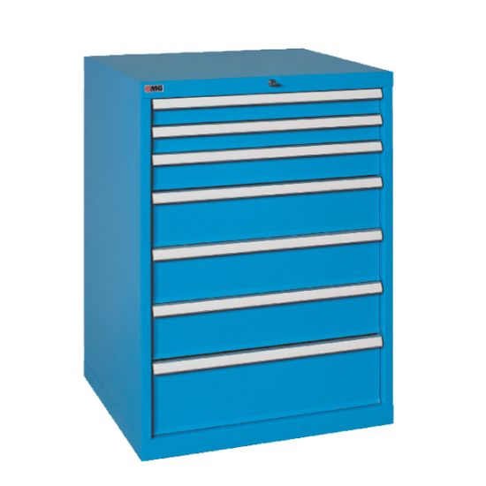 PREDALNIK ZA ORODJE 717xx600x1000mm RAL5015 s sedmimi predali  RX100 71 MG