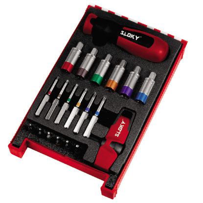 KLJUČ MOMENTNI Z NASTAVKI V GARNITURI TOGO-KIT SLOKY (TX6/0,6Nm-TX15/3,0Nm)