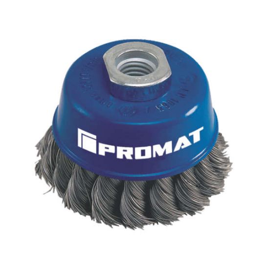 ŠČETKA ŽIČNA LONČASTA POSUKANA ZA KOTNO BRUSILKO D100mm/0,50mm M14