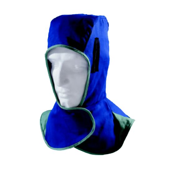 PODKAPA VARILSKA WELDAS EN ISO 11611:2003 - MODRE BARVE, ZAPIRANJE NA JEŽKA-VEL.