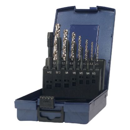 GARNITURA SPIRALNIH IN NAVOJNIH STROJNIH SVEDROV M3-M12 HSS-E INOX (1gar.=14kos)