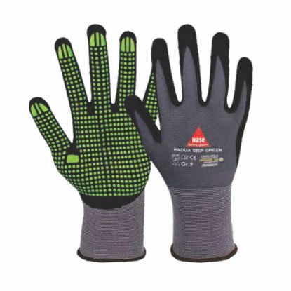508150G, VEL.10, DELOVNA ROKAVICA IZ NITRILNE PENE IN PIKICAMI, PADUA GRIP GREEN