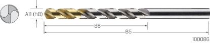 Slika SVEDER SPIRALNI DIN338 D3,7mm HSS,s TIN konico