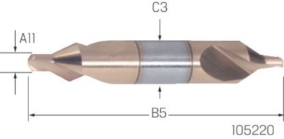 Slika SVEDER SREDIŠČNI DIN333/A D3,15/8,0mm 60° HSS-Co TiN