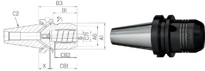 Slika TRN VPENJALNI HIDRAULIČNI TENDO E-SCHUNK MAS-BT SK40/20mm
