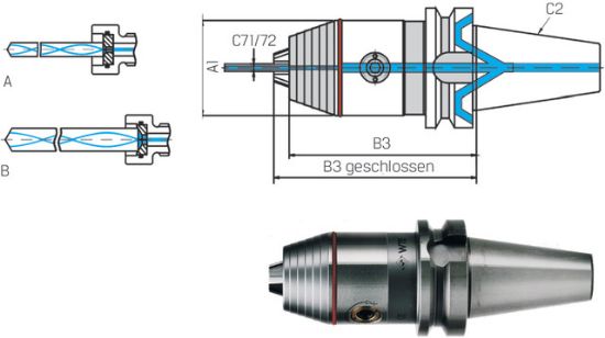Präzisions-Kurzbohrfutter IK ISO 7388-2 JD/JF 40x0,3- 8 WTE