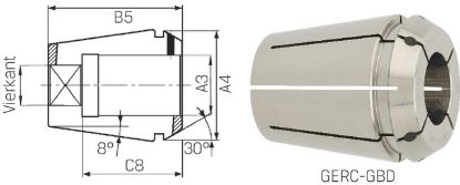 Slika PUŠA VPENJALNA ZA NAVOJNE SVEDRE GERC20-4276E 10,0x8,0mm FAHRION