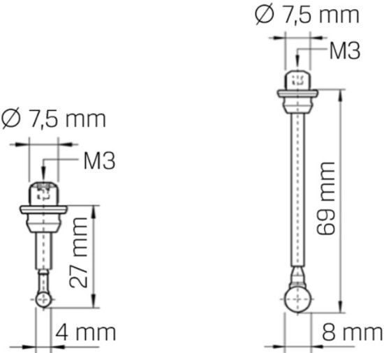 KONICA ZA 3D TASTER - DOLGA 75mm                                                