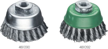 Slika ŠČETKA ŽIČNA POSUKANA ZA KOTNO BRUSILKO M14 D65/0,35mm, jeklena  