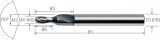 Slika SVEDER VHM D1,1/D2,0mm L=55mm 2,5xD TiAlN UNI MIKRON