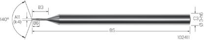 Slika Kleinstbohrer VHM 3xd Stahl CD-FLEXPILOT     0,17mm MIKRON