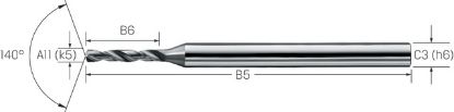 Slika Kleinstbohrer VHM TiAlN 7xd CD-STEEL         0,45mm MIKRON
