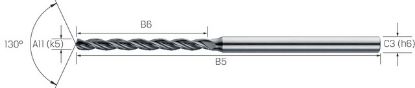 Slika Kleinstbohrer VHM DLC 5xd ALU CD               0,55mm MIKRON