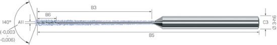 Kleinstbohrer VHM 50xd Titan CD-FLEX-IK       0,30mm MIKRON