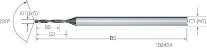 Slika SVEDER CrazyDrill VHM D0,5mm L=42/4,0mm 8xD SST-Inox eXedur MIKRON