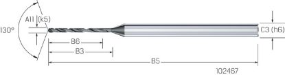 Slika Kleinstbohrer VHM exe 12xd Ino CD-SST           1,20mm MIKRON