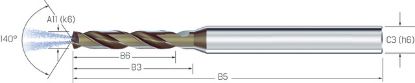 Slika Kleinstbohrer VHM 3xd Titan CD Cool Ti PTC 1,25 mm, Mikron