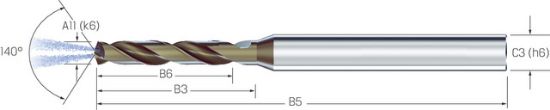 Kleinstbohrer VHM 3xd Titan CD Cool Ti PTC 1,25 mm, Mikron