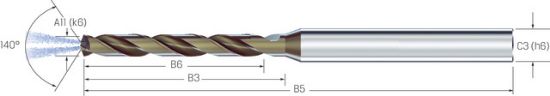 Kleinstbohrer VHM 6xd Titan CD Cool Ti PTC 1,00 mm, Mikron
