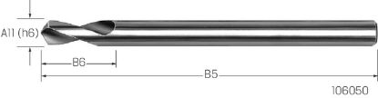 Slika NC-Anbohrer HSS-Co 120°lang ISO10898/N    5,00mm PREMUS