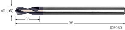 Slika NC-Anbohrer HSCO TiAlN 120°lg. ISO10898/N    5,00mm PREMUS