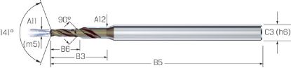 Slika Kleinstbohrer VHM exe 3xd Inox CD-COOLPILOT     1,40mm MIKRON