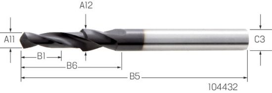 Kurzstufenbohrer HSS TiAlN DIN 1897/K  90°  M 3 PREMUS