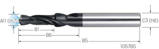 SVEDER STOPENJSKI VHM DIN6537/HA 90° D2,5/M3 TiAlN