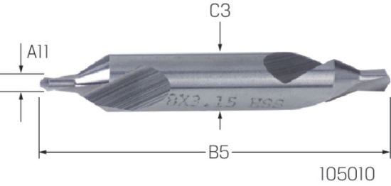Zentrierbohrer HSS  60° links DIN  333/A    1,00mm PREMUS