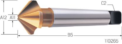 Slika GREZILO DIN335/D 90° D37,0mm MK2 HSS-TiN