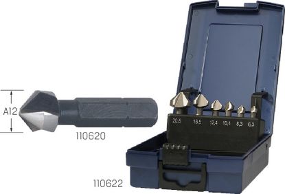 Slika GREZILA DIN335/C D6,3-20,5mm 90° HSS v 6-delni gar. z BITS vpetjem 1/4" (v plast