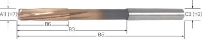 Slika Maschinen-Reibahle HSSE TiN DIN  212-2B  16,00mm PREMUS