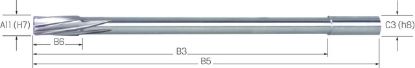Slika POVRTALO STROJNO DIN212/B D4,0mm H7 L=105mm HSS-Co - dolgo