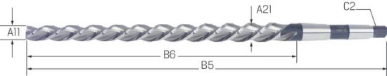 Stiftloch-Schälreibahle HSSE DIN 2180/C    8,00mm PREMUS