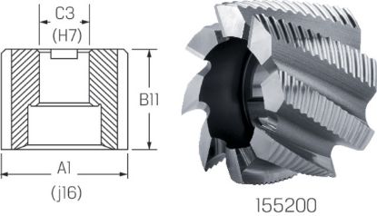 Slika Walzenstirnfräser HSS-Co DIN1880/HR  50x36x22 PREMUS