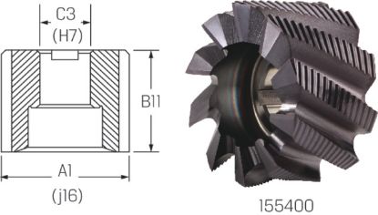 Slika Walzenstirnfräser HSS-Co TiAlN DIN1880/HR  63x40x27 PREMUS