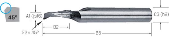 Einschneidenfräser HSS-Co Werksn./W  1-K  3,00 PREMUS