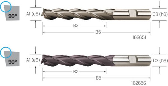 Schaftfräser HSS-Co DIN 844/N  3-eL 2,00 PREMUS