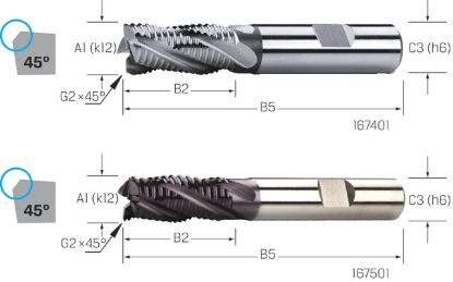 Slika REZKAR PALIČNI KOSMAČILNI DIN844B D16,0mm Z=4 HSS-Co TiAlN