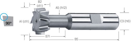 REZKAR ZA T-UTORE DIN851 D25,0X11mm HSS/CO5