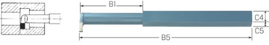 Drehmeißel HM K20 Innen-Nuten DIN  263/R  10x10x140 PRETEC