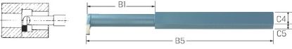 Slika Drehmeißel HM K20 Innen-Nuten DIN  263/R  12x12x160 PRETEC