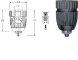 Slika GLAVA VRTALNA "EXTRA RV" 1,5-13mm, vpetje 3/8"-24 ROHM        