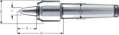 Slika Zentrierspitze mitlaufend 60° Typ 600-20      MK 2 ROEHM