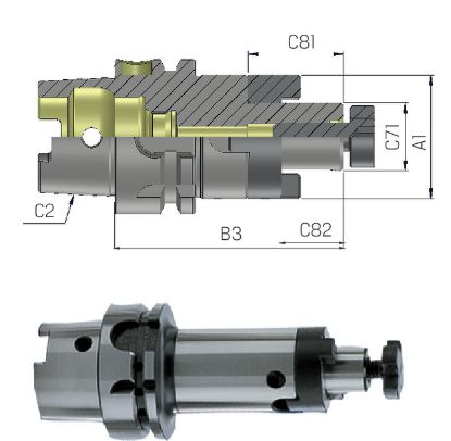Slika Kombi-Aufsteckfräsdorn kurz ISO12164-1      A 63x40 PREMUS