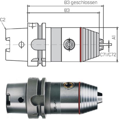 Slika Präzisions-Kurzbohrfutter ISO 12164-1   A100x0,5-13  WTE