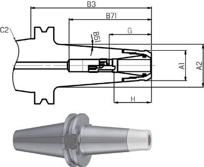 Slika Spannfutter CentroP kon. Lang DIN69871AD/B 40xCP16   FAHRION