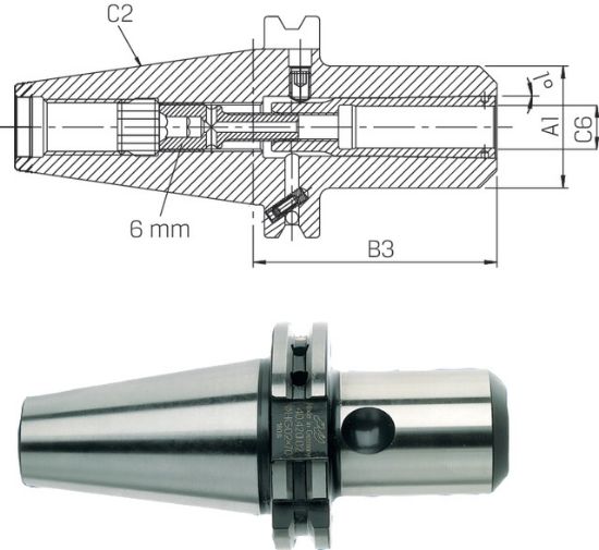 Spannfutter HG01 lang ISO 7388-1 AD/AF 40x 2- 8