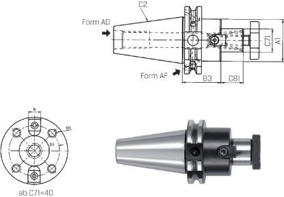 Slika Messerkopfaufnahme überla. KKB ISO 7388-1 AD/AF 50x40 PREMUS